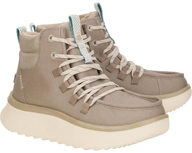 Hey Dude Wendy Peak Apres 41990-267 Women 8 Brown Coated Twill Ankle Boots RG057