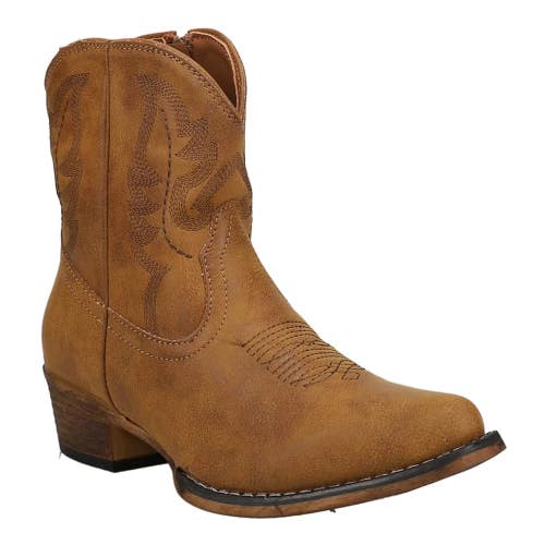 Roper Shay 09-021-1567-2643 Bootie Women 11 Tan Faux Leather Western Boots RG006