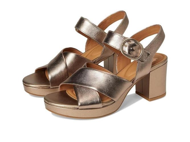Sofft Lizzie SF0109500 Sandals Women's 8 Light Espresso Leather Block Heel RG069