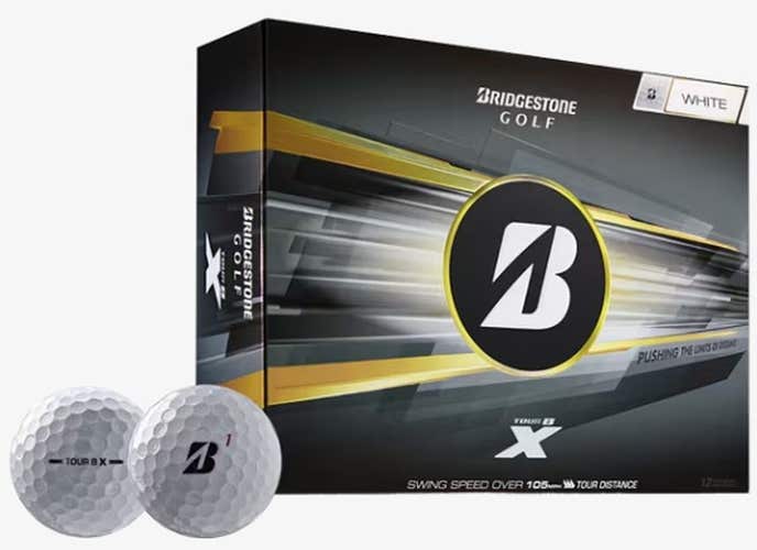 Bridgestone Tour B-X Golf Balls (White, 12pk) 1 Dozen 2026 NEW