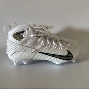 Nike Kid’s Size 2 Huarache 9 Elite Mid LAX Lacrosse Cleats White/Black FD0088-101 NEW