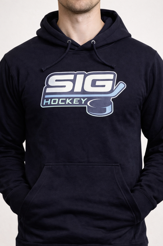 Navy SIG Hockey Hoodie-Navy SIG Hockey Logo-XL