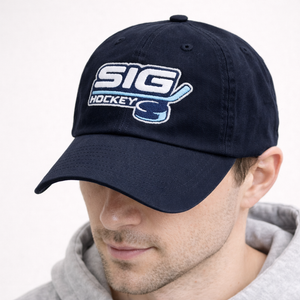 Navy SIG Hockey Dad/Mom Hat-Navy SIG Hockey Logo