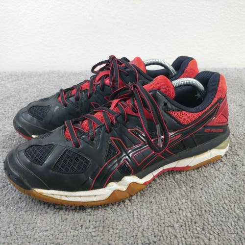 Asics Gel Tactic Womens Size 7.5 Volleyball Shoes Black Red Low Top B554N