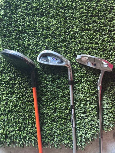 USKG UL51 WT-20 3 Pc Set 8, 3 Wood, Mallet Putter US Kids Golf 51” Ultralight RH