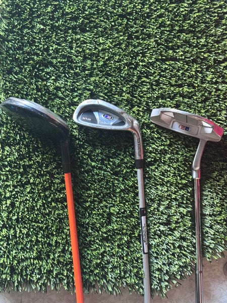 USKG UL51 WT-20 3 Pc Set 8, 3 Wood, Mallet Putter US Kids Golf 51” Ultralight RH