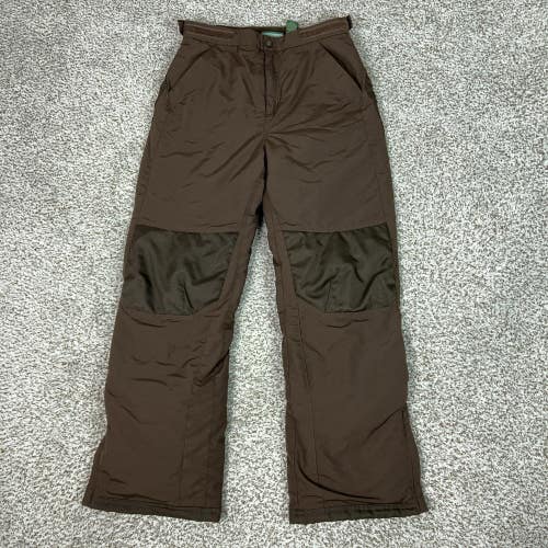 LL Bean Pants Womens 16 Brown Insulated Snow Pants Ski Winter Adjustable Waist