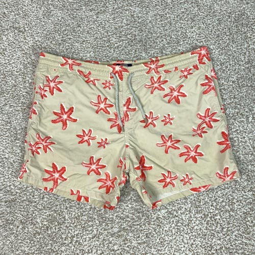 Vilebrequin Swim Trunks Mens 2XL Beige Starfish Mesh Lined Drawstring Beach