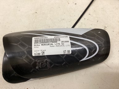 Used Nike MERCURIAL LITE Soccer Shin Guards Adult Black SM 11725-S000490283