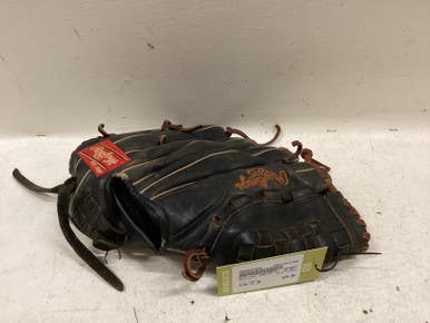 Used Rawlings GSB120 RH Throw Fastpitch Gloves Black 12" 11725-S000497089