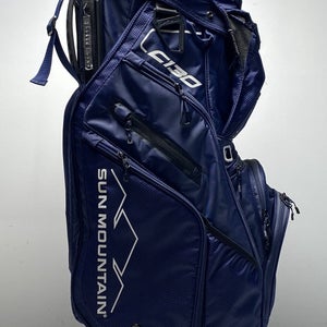 Sun Mountain C130 Cart Bag Navy 14-Way Divide Single Strap Golf Bag