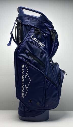 Sun Mountain C130 Cart Bag Navy 14-Way Divide Single Strap Golf Bag