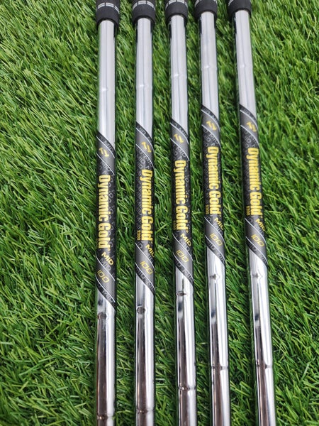 TRUE TEMPER DYNAMIC GOLD MID 100 IRON SHAFT SET STIFF 106G .370 TIP VERYGOOD