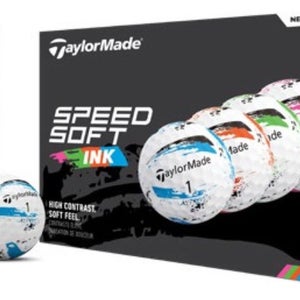 Taylor Made SpeedSoft Ink Golf Balls (Multi, 12pk) 1dz 2025 NEW