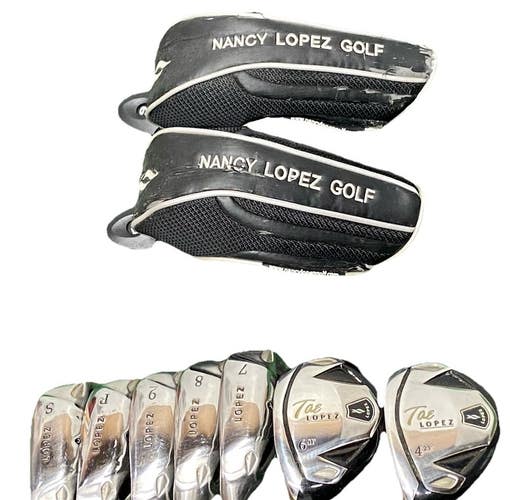 Nancy Lopez Tae Iron Set 4h,6h,7-PW,SW LH Ladies Graphite 6h 36.5 New Grips Nice