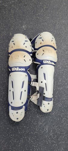 Used Wilson SHIN GUARDS Catchers Leg Guards Navy Blue Intermed 11497-C000154973