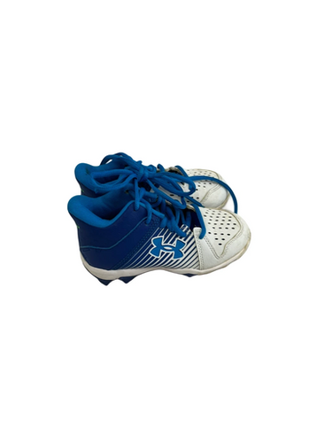Used Under Armour LEADOFF BB/SB Cleats Royal Blue And White Youth 10.0 11692-S000145670