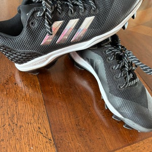 Black Men's Size M 11.0 (W 12.0) Adult Adidas Molded Cleats Cleats (New)