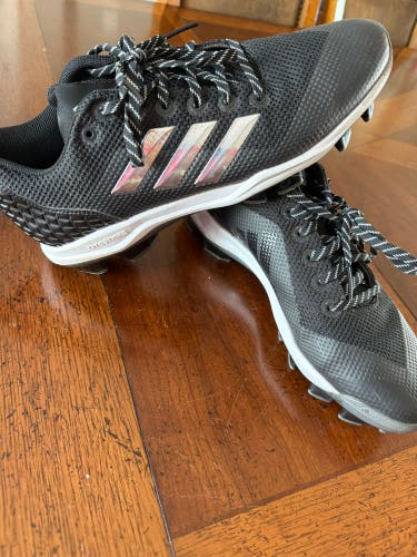 Black Men's Size M 11.0 (W 12.0) Adult Adidas Molded Cleats Cleats (New)