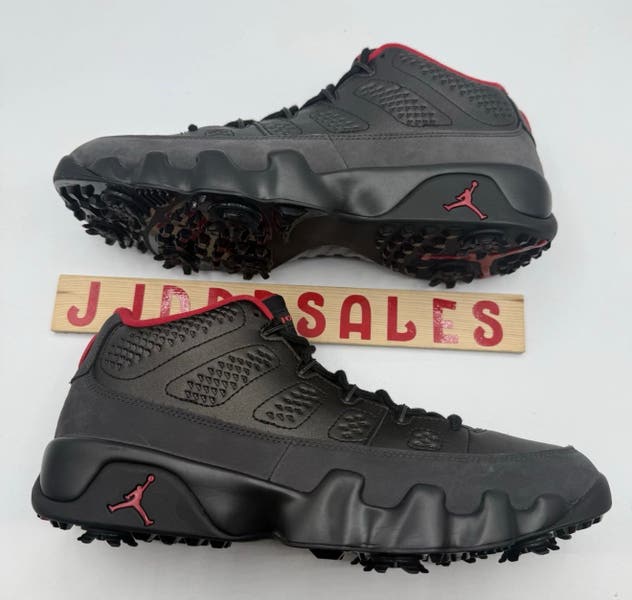 Nike Air Jordan 9 Retro Low Golf Charcoal Black True Red FJ5934