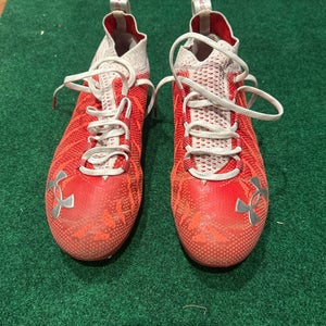Red Men's Size M 11.0 (W 12.0) Adult Under Armour Molded Cleats Cleats (Used)