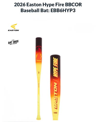 Easton 2026 Hype Fire Composite BBCOR Certified Bat (-3) 30 oz 33" (New)
