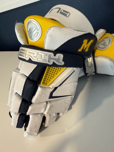 Michigan Wolverines Maverik Lacrosse Gloves 13" (Used)