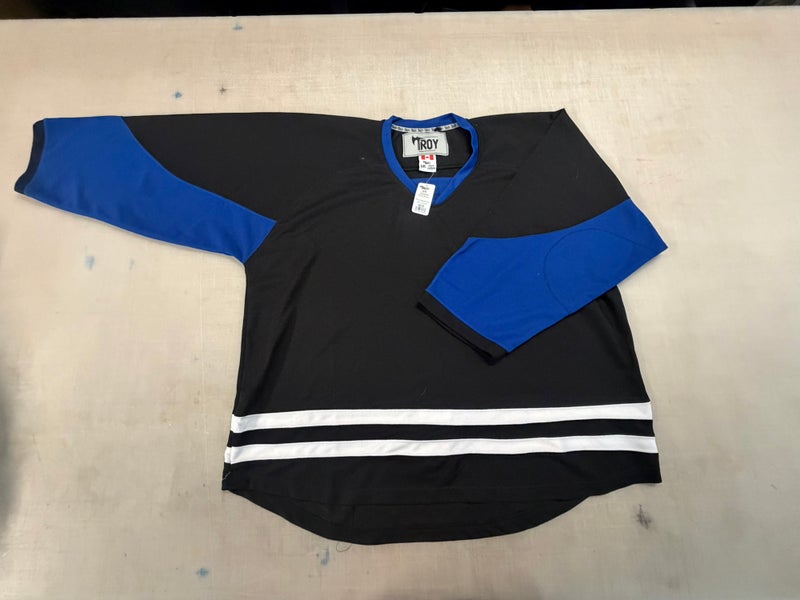 Troy Black / blue / white Goalie Cut Jersey (New)