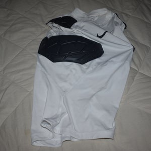 Nike Pro Dri Fit 4 Pad Protective Compression Shirt, White, Youth Medium
