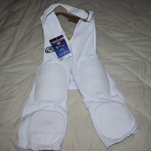 NEW - Rawlings 1500 Integrated Football Game Pants, White, Youth Medium