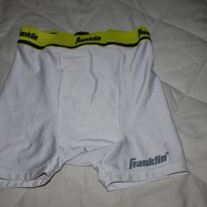 Franklin Compression Shorts with Cup Pocket, White, Small / Medium