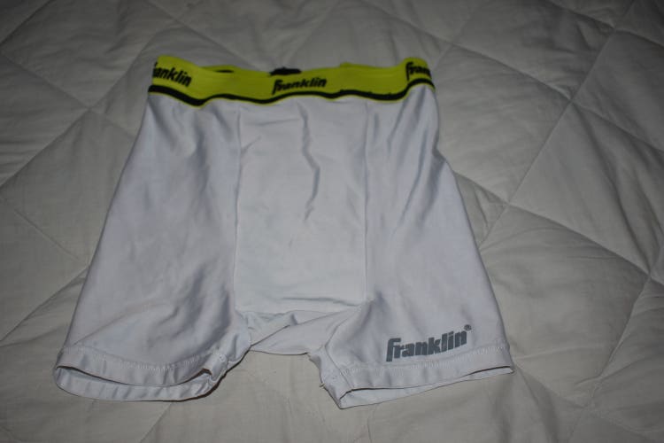 Franklin Compression Shorts with Cup Pocket, White, Small / Medium