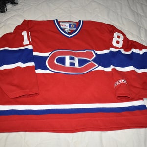 CCM Montreal Canadiens Hockey Jersey #18, Adult Large - Top Condition!