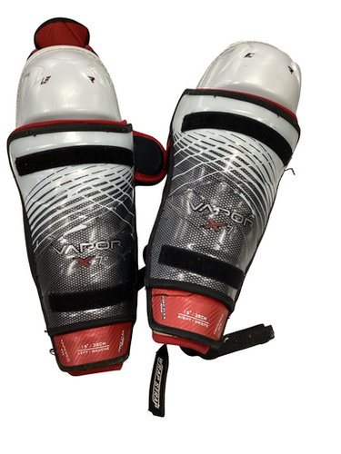Used Bauer VAPOR X 7.0 Senior Shin Guards White/Black/Red 15" 11613-S000173401