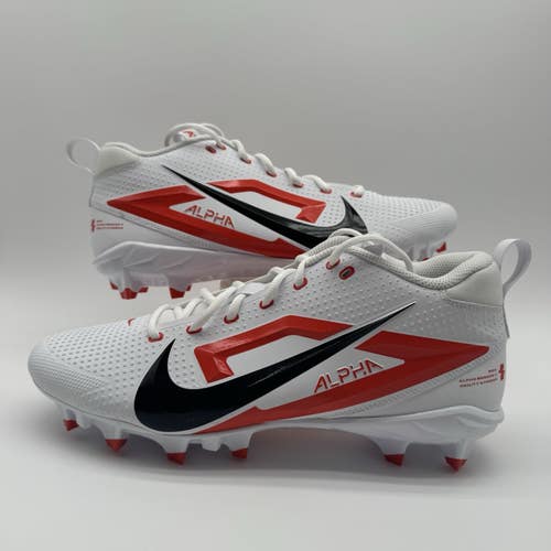 Nike Alpha Menace Football Cleats White Red FZ7703-103 Men's Size 14 NEW