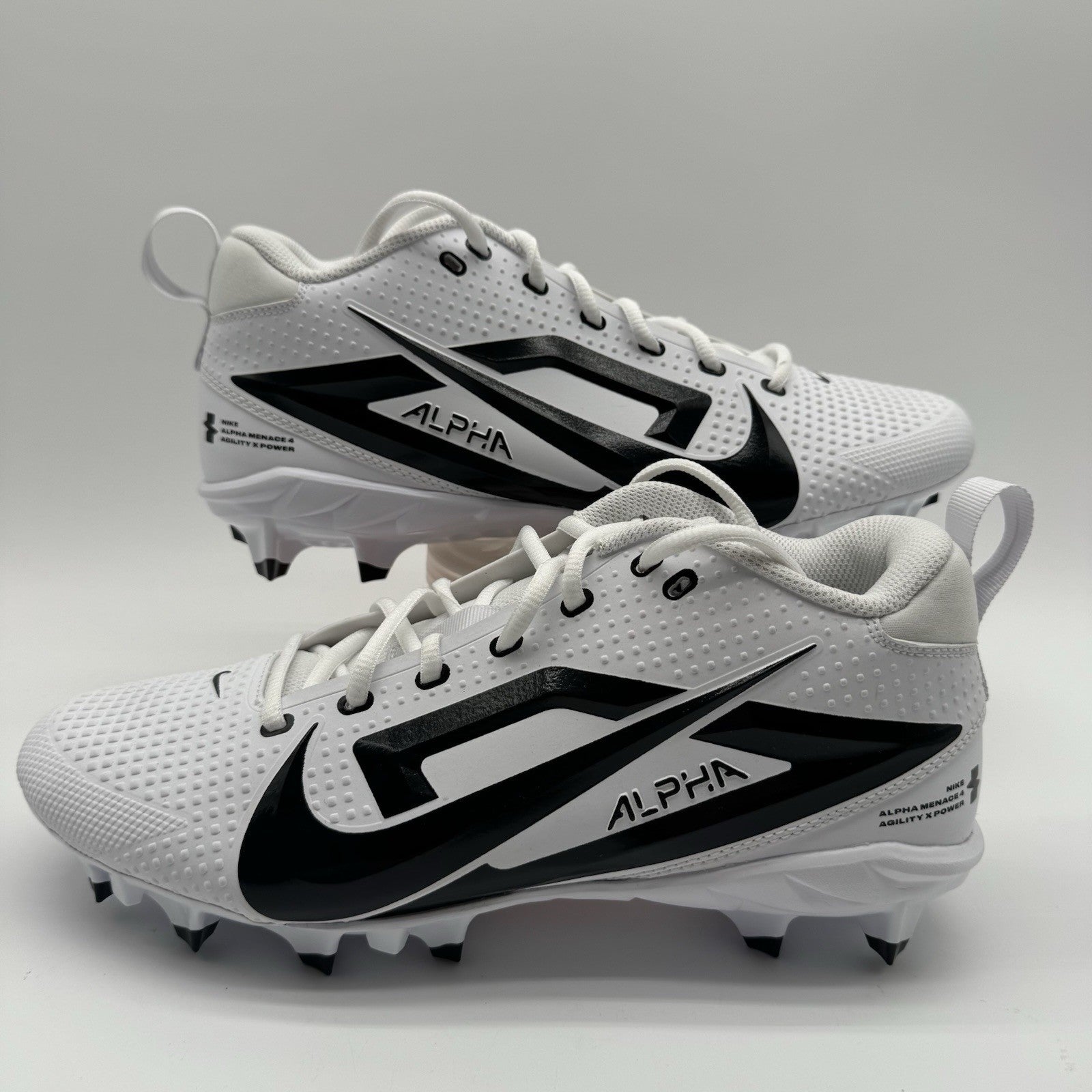 Nike‎ Alpha Menace 4 Agility X Power Mens Size 16 Black/White Football Cleats Nike Alpha Menace 4 Pro Football Cleats. Nike.com main image 3
