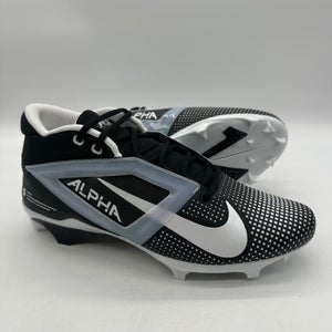 Nike Alpha Menace 4 Pro Football Cleats Black White FZ7702-005 NEW Mens Size 14.5