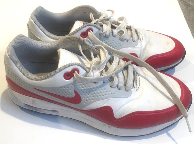 Nike Air Max 1 Big Bubble Red/White/Grey Golf Shoes Men's Size 9.5 EU 43 2019