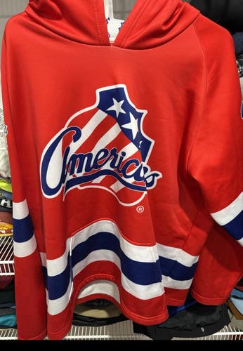 Men’s Rochester Americans Red Hoodie Bench Clearers Brand Size XL
