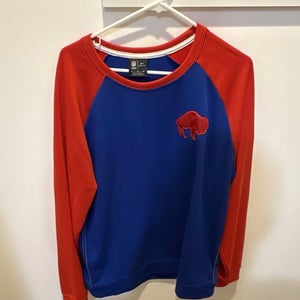 Men’s Nike Dri Fit Throwback Buffalo Bills Logo Crewneck Sweatshirt Size XL