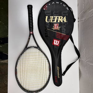 Wilson Titanium Ultra Stretch Oversize Tennis Racquet 4-1/4" Grip +Cover GREAT
