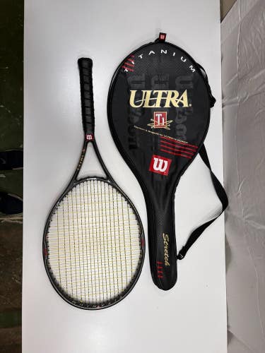 Wilson Titanium Ultra Stretch Oversize Tennis Racquet 4-1/4" Grip +Cover GREAT