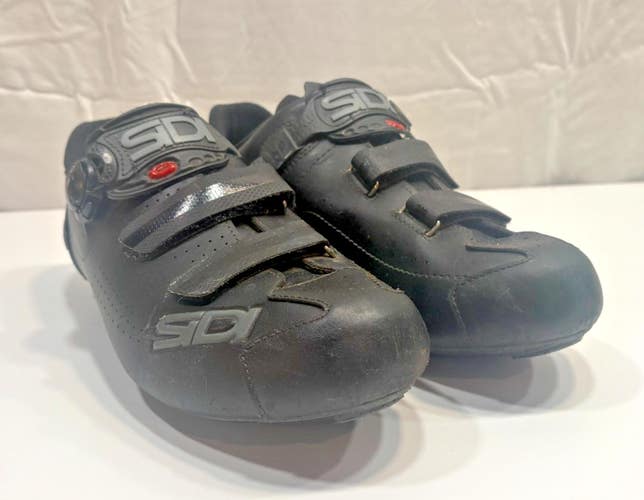 SiDi Alba 2 Black Leather-Feel Coiler Carbon Sole Road Shoes EU 45.5 US 11 GREAT