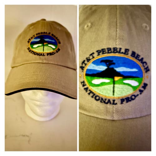BRAND SPANKING NEW AT&T PEBBLE BEACH PRO-AM GOLF CAP (KHAKI / OSFM) - NWT!