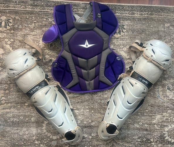 Purple and Silver All Star System 7 Axis Catcher's Set (Used)
