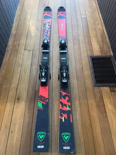 Rossignol Hero Athlete SL 165 cm Skis With Bindings Max Din 15 (Used)