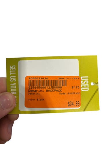 Used Demarini BACKPACK BB/SB Player Carry Bag Black 11847-S000032420