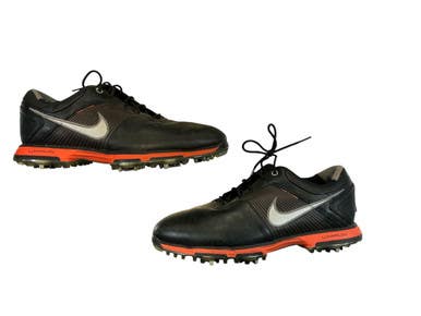 Used Nike LUNARLON Mens Golf Shoes Black And Orange Senior 8.5 11873-C000223591