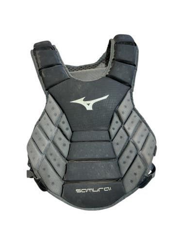 Used Mizuno SAMURAI Catchers Chest Protector Black And Grey Adult 11873-S000229831