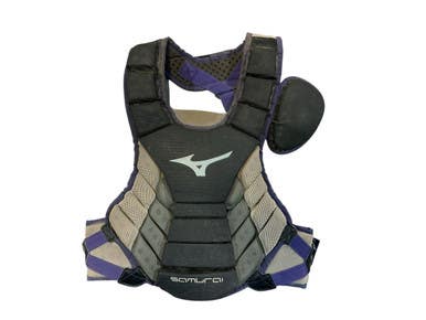 Used Mizuno SAMURAI Catchers Chest Protector Black And Purple Youth 11873-S000229708